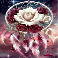 Dream Catcher 5D Diamond Painting Kits for Adults, Diamond Art Kits for Beginner, DIY Full Round Drill Diamond Dots Gem Art Kits for Home Wall Decor 12x16 Inch