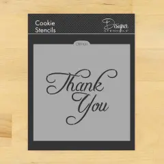 Thank You Cookie & Craft Stencil | CM068 by Designer Stencils | Cookie Stencils for Royal Icing, Airbrush, Dusting Powder |