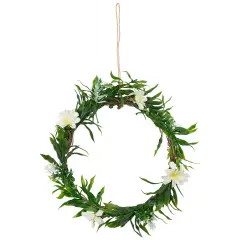 Northlight Mini Floral and Foliage Spring Wreath, Yellow 9"