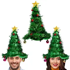 Simply Genius Christmas Tree Hat (3 Pack): Humorous 18&rdquo; Decorated Christmas Tree Hat, Festive Holiday Decor