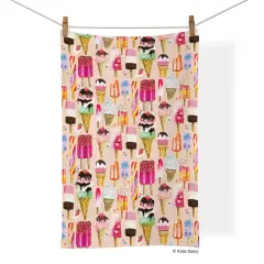 Ice Cream & Pops Cotton Tea Towel