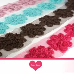 ROSE TRIM 7 CM CHERRY 5 YD