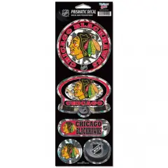 NHL Chicago Blackhawks Prismatic Stickers, Team Color, One Size