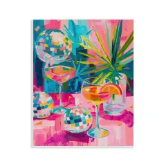 Stupell Industries Dazzling Disco Cocktails Wall Plaque Art Design by LSR Design Studio