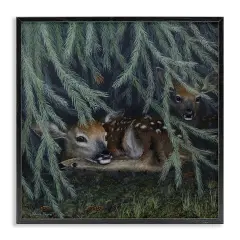 Stupell Industries Deer Under Forest Tree Framed Giclee Wall Art Design by Valerie Rogers