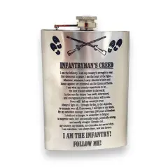 8oz Infantrymans Creed Stainless Steel Flask