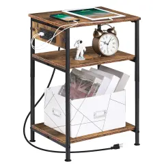 2pcs Nightstands with Charging Station
