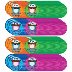 I Am __ Years Old Today WearEm Badges, 32 Per Pack, 6 Packs