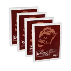 Ambiance Gallery Wood 1.5" Deep Picture Frames - 8-1/2 x 11" - 8 Pack White Wash Wood Frame, Shatter-Resistant Acrylic Glazing & MDF Backing, Horizontal or Vertical Wall Display