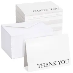 120 Pack Thank You Cards with Envelopes Bulk for Weddings, Bridal Showers, Graduations, Bridal, Baby Shower - Blank Inside - Minimalist Black and White Design