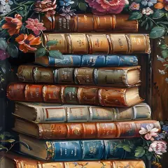 DIY Book Paint by Numbers Kit for Adults,Books Oil Acrylic Painting Kits for Adults Beginners on Canvas,Unframed Flowers Paint by Number Kits for Home Wall Decor 16 X 20 Inch.