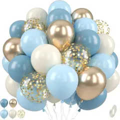 50 Pcs Gold White Balloons Accessories