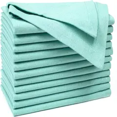 Dinner Napkin 18x18 inch Aqua,Everyday Napkins, Cotton Napkins, Wedding Napkins, Cocktails Napkins, Tailored with Mitered Corners & Generous Hem, Easy Care