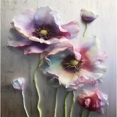 Poppy Paint by Number Solar Flowers,Lotus Flower Paint by Numbers Kit for Adults,Easy DIY Oil Painting by Numbers Art Craft Set 16x20 inch