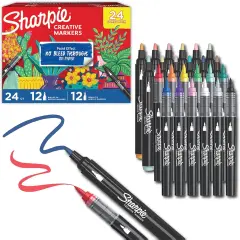 Creative Markers Variety Pack, Water-Based Acrylic Markers, Assorted Tips including Earth Tones, 24 Count