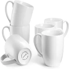 Coffee Mugs Set of 6, 18 Ounce Ceramic Coffee Cups