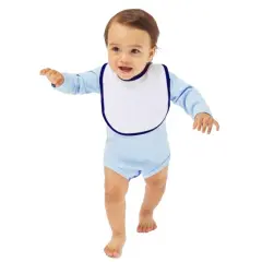 Rabbit Skins&reg; Infant Soft Contrast Trim Jersey Bib White/ royal