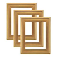 Cardinali Plein Aire Frame, Gold 14x18", 3 Pack &ndash; 3" Wide Moulding with Raised Edge 1/2" Rabbet Depth, Classic Canvas Frame for Painting or Artwork, Made in USA