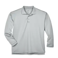 UltraClub&reg; Adult Cool & Dry Sport Long-Sleeve Polo Grey