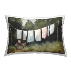 Laundry Out To Dry Decorative Printed Throw Pillow Design by Julia Purinton, 14 x 7 x 20