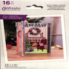 Gemini Festive Embellishments Stamp And Die Set-16 Pieces