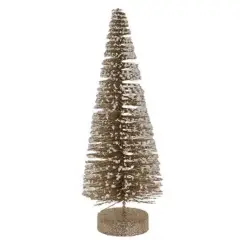 Champaign White Glitter Tree 12"