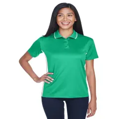 UltraClub&reg; Ladie's Cool & Dry Sport Two-Tone Polo KELLY/ WHITE