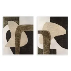 Stupell Industries Minimalist Brown Beige Shapes 2 pc Wall Plaque Art Set Design by Vanna Lam