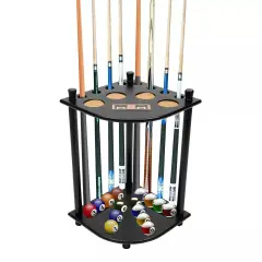 Pool Cue Holder Hold 8 Billiard Pool Sticks Ball Floor Stand Table Accessory