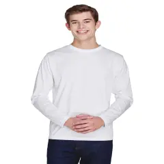 Team 365&reg; Men's Zone Performance Long-Sleeve T-Shirt WHITE