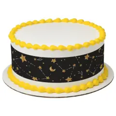 Stars, Moon graduation PhotoCake&reg; Edible Cake Border 2.5x10 inchs