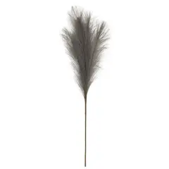 Gray Pampas Grass Pick with Flexible Brown Wrapped Stem 28 Inch Grey