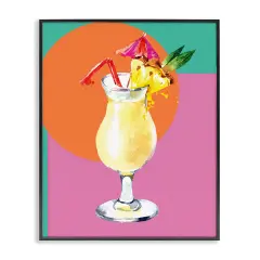 Stupell Industries Modern Tropical Cocktail Framed Giclee Wall Art Design by Susan Jill