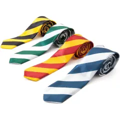 Juvale Wizard School Striped Costume Tie (4 Pack) 4 Colors