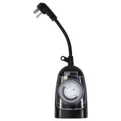 Northlight 24-Hour Heavy Duty Plug-In Timer - 5" - Black