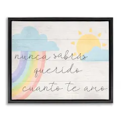 Stupell Industries Querido Cuanto te Amo Framed Floater Canvas Wall Art Black Floater Frame