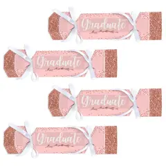Big Dot of Happiness Rose Gold Grad - No Snap Graduation Party Table Favors - DIY Cracker Boxes - Set of 12