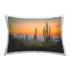 Looming Cacti Sunset Decorative Printed Throw Pillow Design by Marty Hulsebos, 14 x 7 x 20