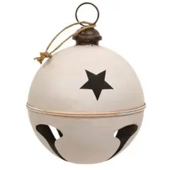 Distressed Cream Metal Jingle Bell