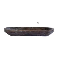 Rustic Wooden Dough Bowl Tray - Antique Brown Oval for Centerpieces, Candle Making, and Table D&eacute;cor