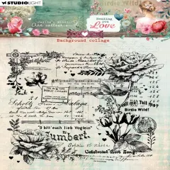 Jenine's Mindful Art Sending You Love Clear Stamp-Nr.797, Background Collage