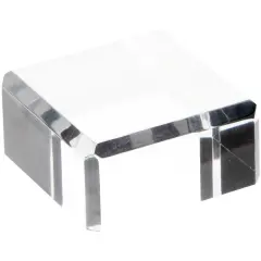 Plymor Clear Polished Acrylic Square Beveled Display Base, 2" W x 2" D x 1" H