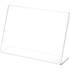 Plymor Clear Acrylic Sign Display / Literature Holder (Angled), 10" W x 7" H