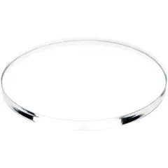 Plymor Clear Acrylic Round Standard-Edge Display Base, 3" W x 3" D x 0.25" H