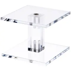 Plymor Clear Acrylic Square Barbell Pedestal Display Riser 2.25 inches (Height) x 3 inches (Width) x 3 inches (Depth) (3/16 inches thick)