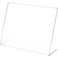 Plymor Clear Acrylic Sign Display / Literature Holder (Angled), 11" W x 8.5" H