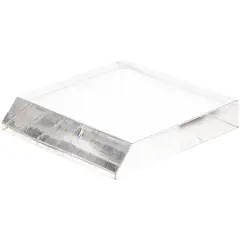 Plymor Clear Acrylic Square Display Base (Angled-Front for Label), 2" W x 2" D x 0.375" H