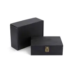 Makerflo Medium Pine Wood Memory Box with Black Felt Inside and Hinged with Clasp of Front, Keepsake Wooden Box Ideal for Craft and Personalization (Laser Engraving, Epoxy, UV DTF, and Vinyl)