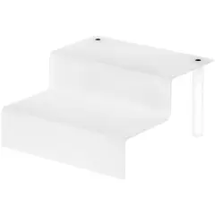 Plymor Frosted Acrylic 2-Step Display Stairs, 4.25" H x 8" W x 8.5" D