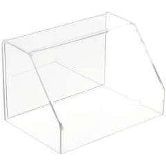 Plymor Clear Acrylic Slanted Front Display Case with No Base (Mirrored), 6" W x 4" D x 4" H